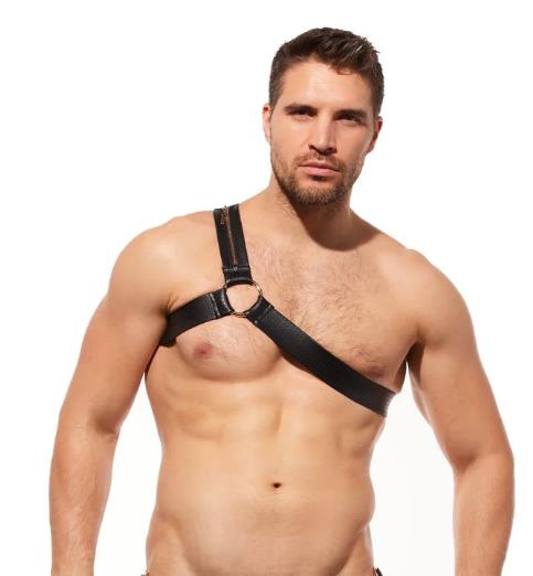 GREGG HOMME Harness Solid Gold Ring And Zipper Adjustable Snaps 190860 G1352