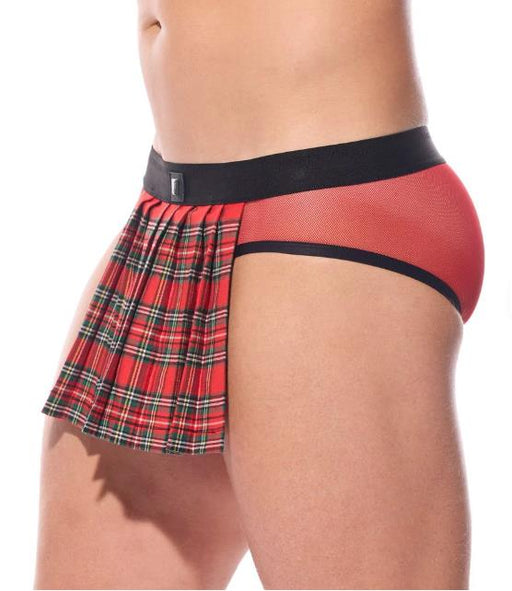 Gregg Homme Kilt Brief Combo Open Pouch KINKILT Soft Red Mesh Briefs 210503 GT41