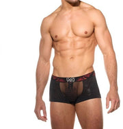 Gregg Homme See - Through Boxer Trunk THORN Stylish Zipper Sheer Black 200055 G1434