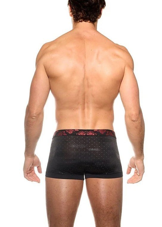 Gregg Homme See - Through Boxer Trunk THORN Stylish Zipper Sheer Black 200055 G1435