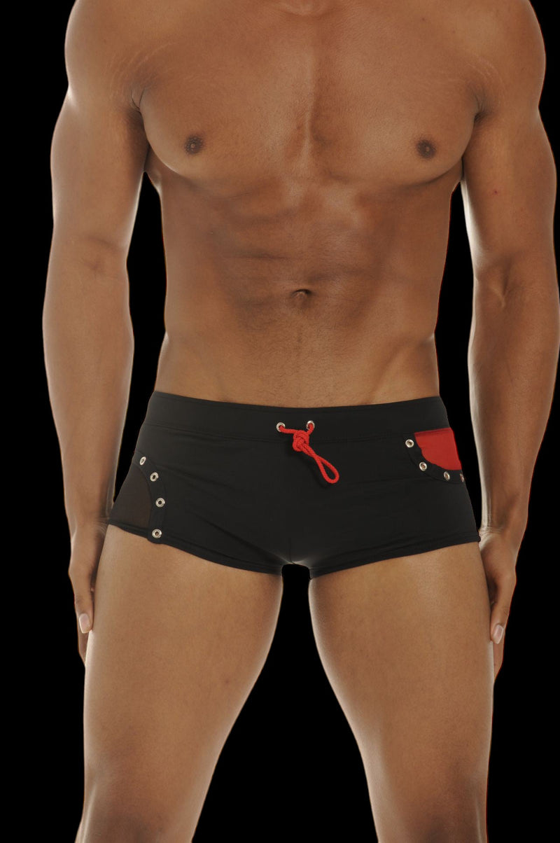 Gregg Homme Swim Trunk Shock Brazilian Cut Swimwear Black 45565 MX63