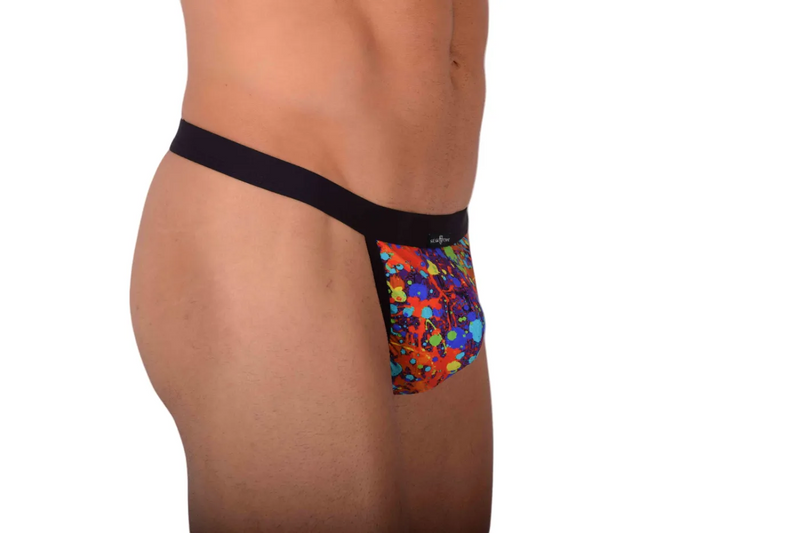 MOYEN Gregg Homme Maillots De Bain String Flammé Swim Tangas Peinture Splatter 153204 142