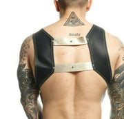 Harness MOB DNGEON Faux - Leather CropTop C - Ring Harness Goldeneye DMBL086