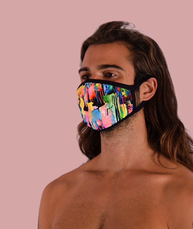 Marco Marco Mask Oil Slick Edition Paint Double Layer Face Mask White Cotton 1