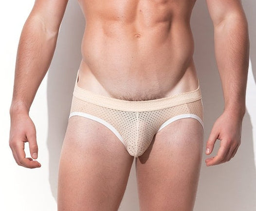 Jockstrap en maille JJ MALIBU avec espace avant supplémentaire - Jock beige léger 2