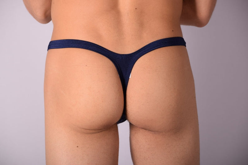 Large JOE SNYDER Polyamide Elastane Bulge Thong Navy BUL02 26