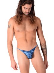 Large SKINZ Tanning Thong Blue print 2159 30" 32" 16
