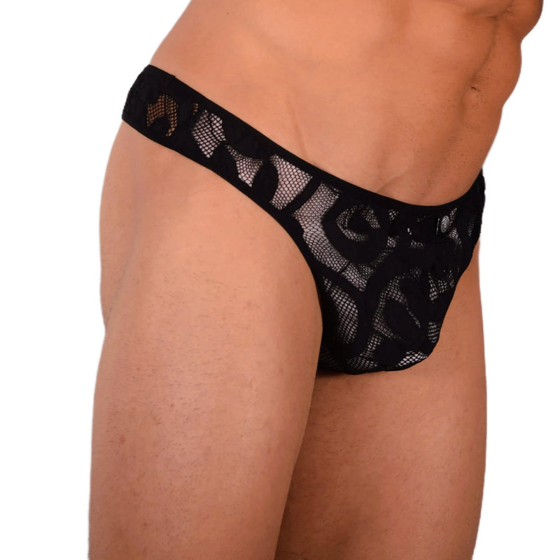 M L'Homme Invisible Sexy Black Mesh Thong 33948 MX186