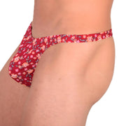 M SMU Sensual Thong Wine Floral 33590 MX133