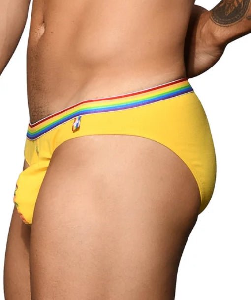 Medium ANDREW CHRISTIAN Boy Pride Rainbow Yellow Brief Fun 8 - SexyMenUnderwear.com