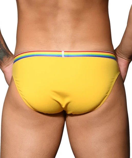 Medium ANDREW CHRISTIAN Boy Pride Rainbow Yellow Brief Fun 8 - SexyMenUnderwear.com