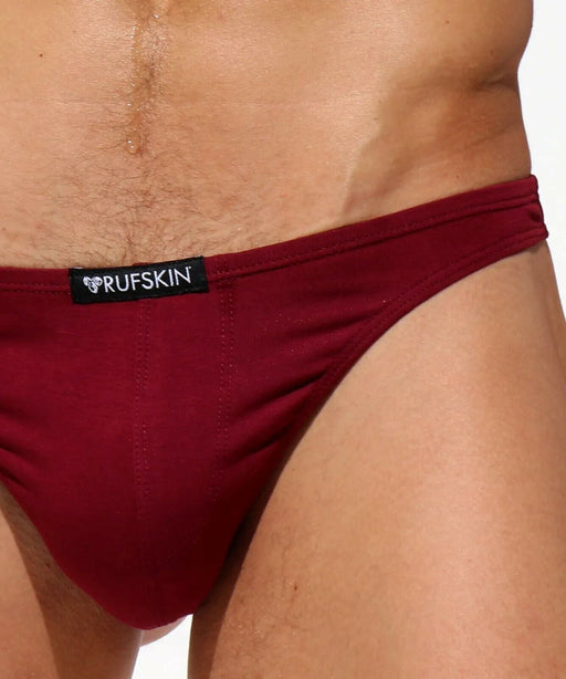 Medium RUFSKIN Thongs Robert Stretchy Cotton Faix Fly Thong Red Wine 77 - SexyMenUnderwear.com