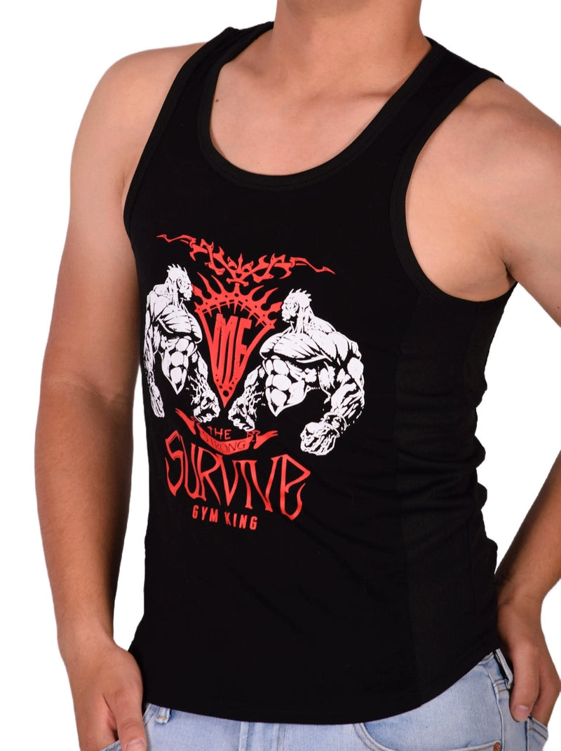 MEDIUM SMU Gym King Tank top Black and Red 33738 MX168