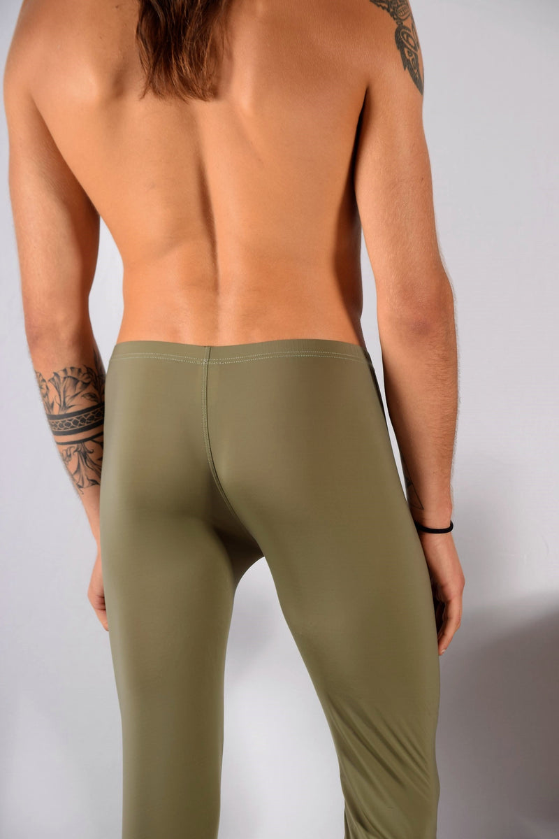 Mens Legging SMU Tight Fit 3 Quarter Olive MX5