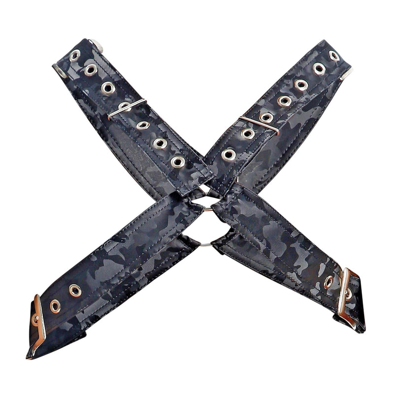 MOB DNGEON Classic Cross Harness Plush Faux Leather O/S Black - Camo DMBL12 63