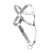 MOB DNGEON Cross C - Ring Harness Wide Adjustable Strap O/S Silver Mirror DMBL073