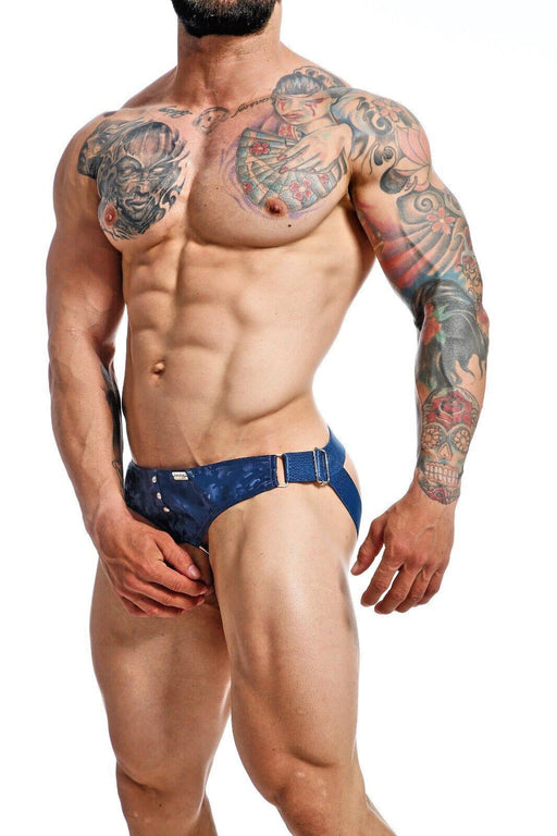 MOB DNGEON Jock Open Front With C - Ring Jockstrap Camouflage Navy - Camo O/S DMBL01 7 - SexyMenUnderwear.com