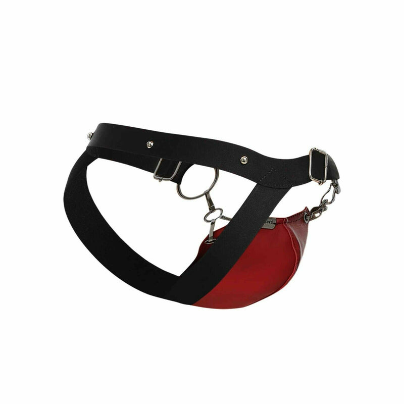 MOB DNGEON Snap - Jock With Metal Ring Erocticwear Jockstrap Cherry Red DMBL03 077