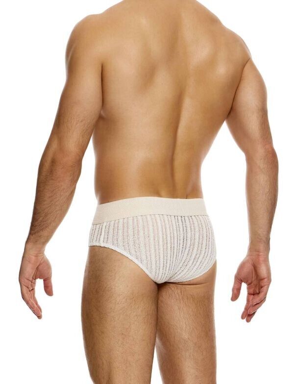 MODUS VIVENDI Briefs Striped Crochet Classic Brief Stretch Knitted Natural 074143
