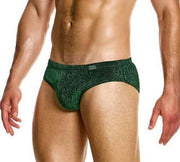 Modus Vivendi Classic Brief Glitter Knitted Lurex Yarns Green Briefs 26315 B871