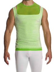 Modus Vivendi Delusion Sleeveless Elastic Transparent Tank Top Neon 02532 B755