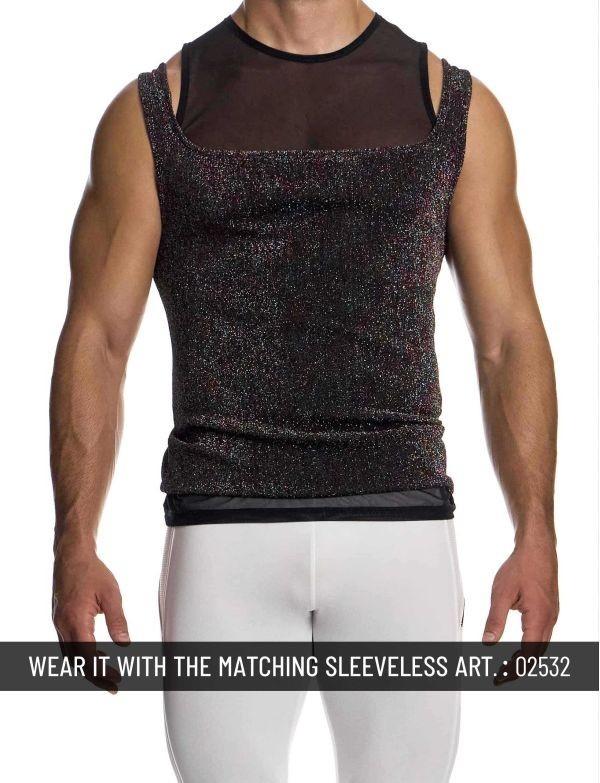 Modus Vivendi Delusion Tanktop Elastic Knitted Lurex Yarns Tank Top Black 025313