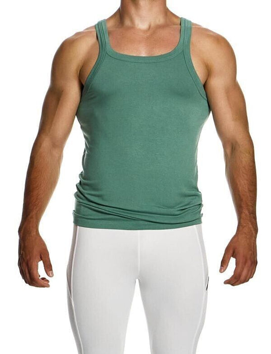 Modus Vivendi Eco Tank Bamboo Tanktop Tight Fit Sleeveless Khaki 13431 B84 - SexyMenUnderwear.com