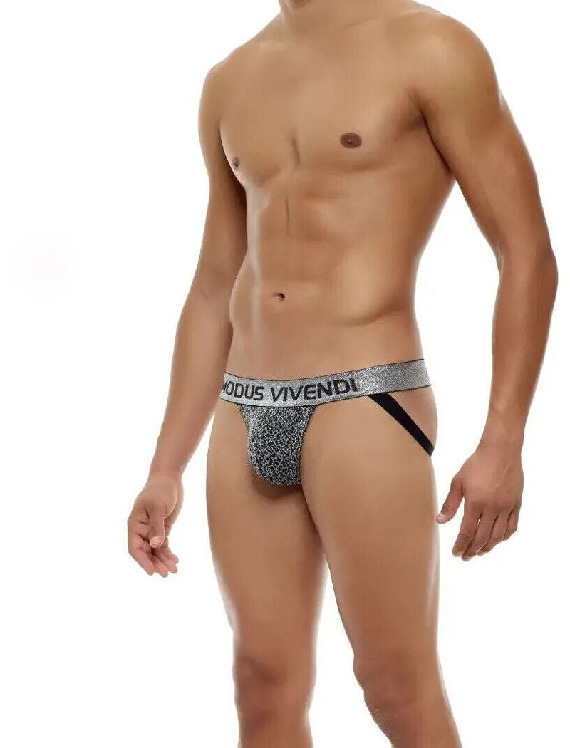 Modus Vivendi Exclusive Jockstrap Silver Lurex Yarns Shimmer Jock 242122