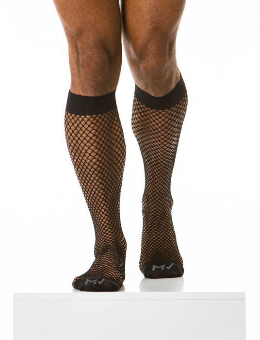 Modus Vivendi Fishnet Socks Sheer Stretch Knee Nylon Sock Black XS1821 B622