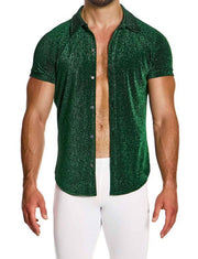MODUS VIVENDI Glitter Shirt Slim Fit Green Lurex Yarns 26341 B884