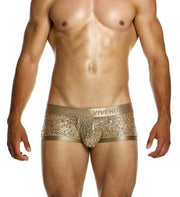 MODUS VIVENDI Harem Boxer Slim Fit Trunk Shiny Jacquards Sequins Gold 194211