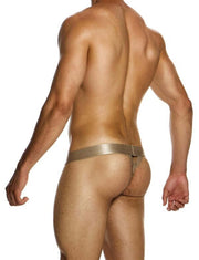 MODUS VIVENDI Harem Thong Slim Fit T - String Shiny Jacquards Sequins Gold 194113