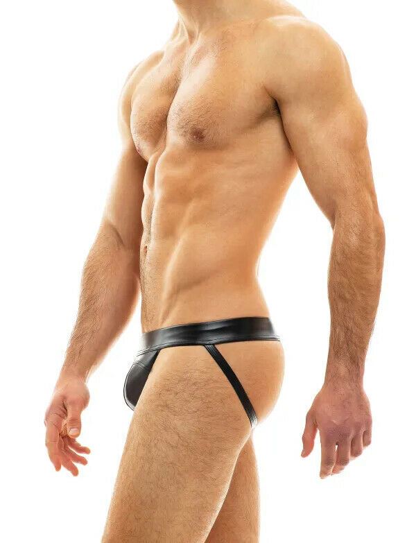 MODUS VIVENDI Jockstrap Faux Leather Jock Tight Fit Black 20511 654
