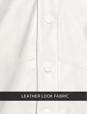 Modus Vivendi Leather - Look Sleeveless Tank Top With Press Stud White 20532 B1004