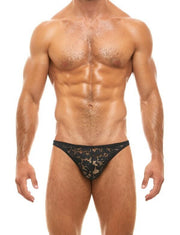 Modus Vivendi Low - Cut Brief Floral Lace Transparent Sheer Briefs Black 04111 B483