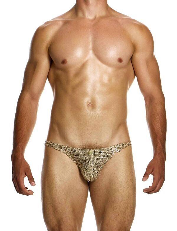 MODUS VIVENDI Low - Cut Brief Harem Bikini Style Shiny Gold Sequins 194132