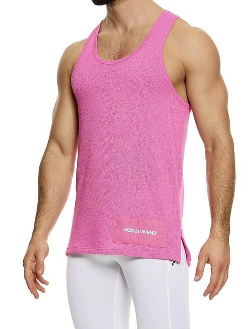 Modus Vivendi Plain Knit Tank Top Sleeveless Knitted in Pink 09431 B1001
