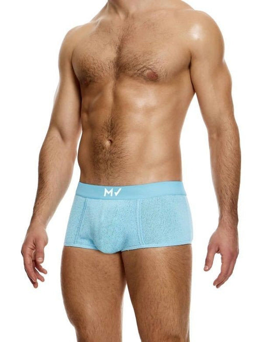 Modus Vivendi Plain Knitted Boxer Retro Style Trunks Light Blue 09421 B901