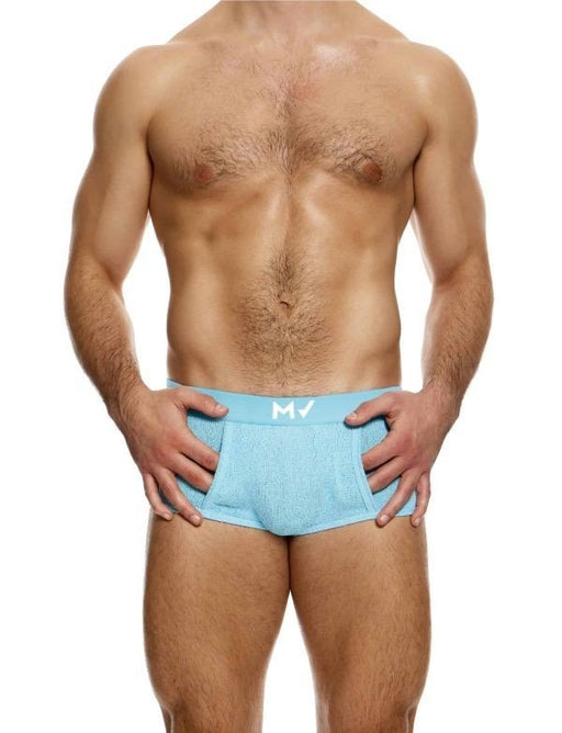 Modus Vivendi Plain Knitted Boxer Retro Style Trunks Light Blue 09421 B902