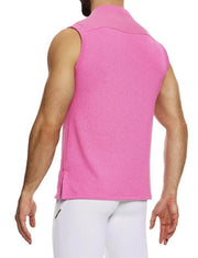 Modus Vivendi Plain Knitted Sleeveless Straight Fit Tank Top Pink 09432 1013
