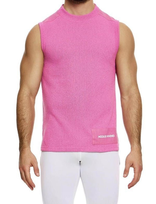 Modus Vivendi Plain Knitted Sleeveless Straight Fit Tank Top Pink 09432 1012