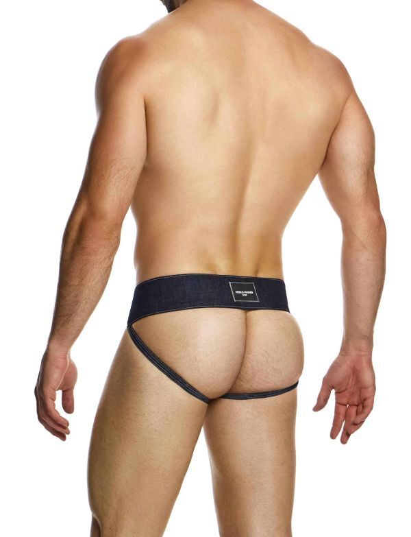 Modus Vivendi Raw Denim Jockstrap Two Nickel Snap Buttons Blue Jock 11411 1833