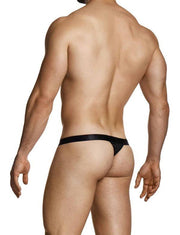 Modus Vivendi Sheer Floral Lace Thong Knitted Semitransparent Black 04114 B1024