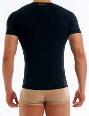 MODUS VIVENDI Shirt Antibacterial Pure Cotton T-Shirt Slim Fit in Black 156413