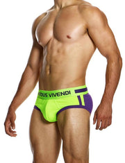 Modus Vivendi Sporty Briefs Classic Cut Jacquard Cotton Knitted Purple 124141
