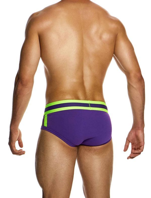 Modus Vivendi Sporty Briefs Classic Cut Jacquard Cotton Knitted Purple 124142