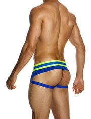 Modus Vivendi Sporty Fly Jockstrap Original Peplum Knitted Jock Blue 124132