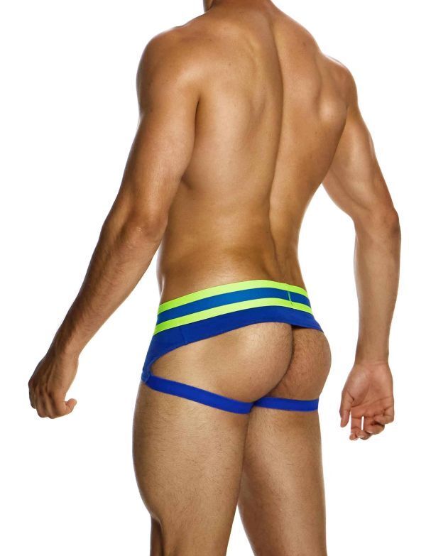 Modus Vivendi Sporty Fly Jockstrap Original Peplum Knitted Jock Blue 124132