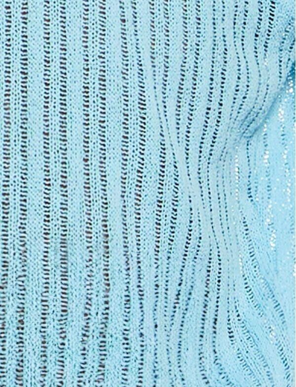 MODUS VIVENDI Stretch Jock Striped Crochet Knitted Jockstrap in Light Blue 074123