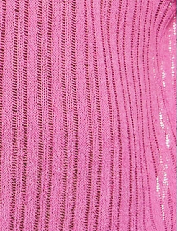 Modus Vivendi Striped Crochet Sleeveless Vest Knitted Tank Top Pink 07431 B1014